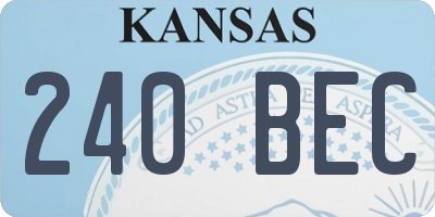 KS license plate 240BEC