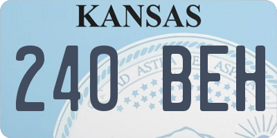KS license plate 240BEH