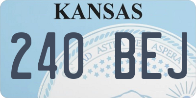 KS license plate 240BEJ