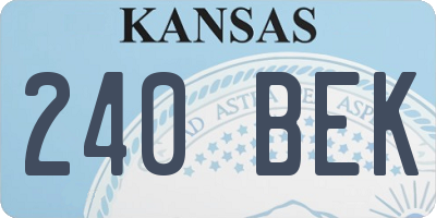 KS license plate 240BEK