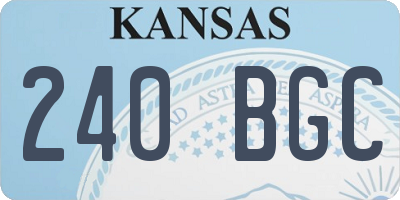 KS license plate 240BGC