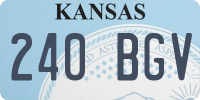 KS license plate 240BGV