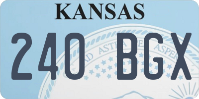 KS license plate 240BGX