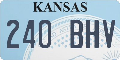 KS license plate 240BHV