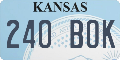 KS license plate 240BOK