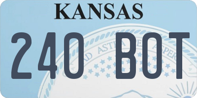 KS license plate 240BOT