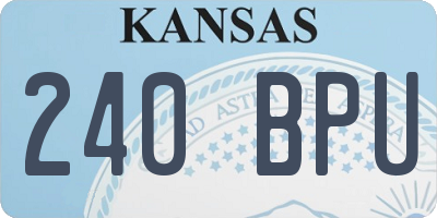 KS license plate 240BPU