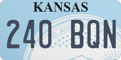 KS license plate 240BQN
