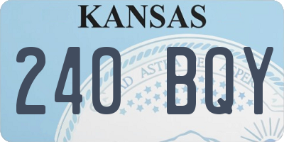 KS license plate 240BQY