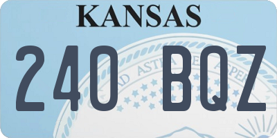 KS license plate 240BQZ