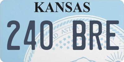 KS license plate 240BRE