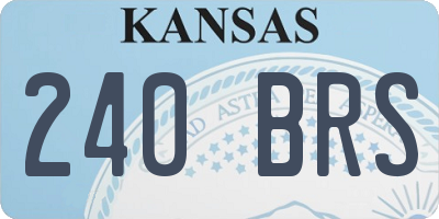 KS license plate 240BRS