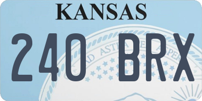 KS license plate 240BRX