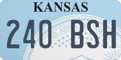 KS license plate 240BSH