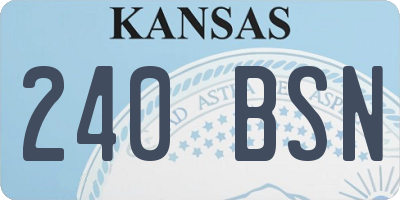 KS license plate 240BSN