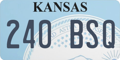 KS license plate 240BSQ
