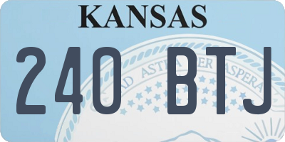 KS license plate 240BTJ