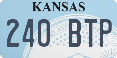 KS license plate 240BTP