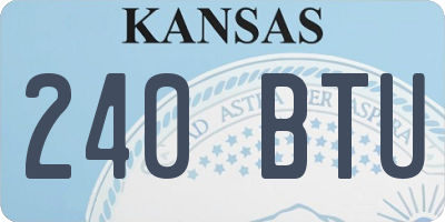 KS license plate 240BTU