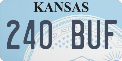 KS license plate 240BUF