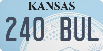 KS license plate 240BUL