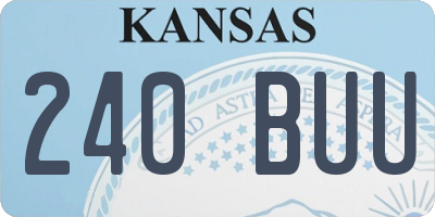 KS license plate 240BUU