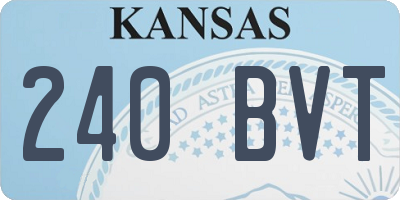 KS license plate 240BVT