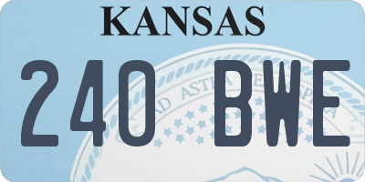 KS license plate 240BWE