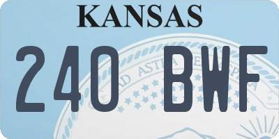 KS license plate 240BWF