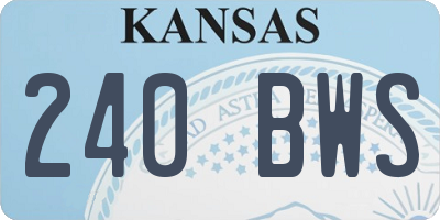 KS license plate 240BWS