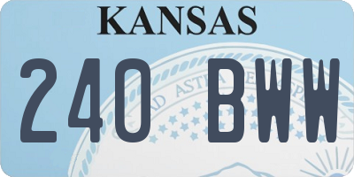 KS license plate 240BWW