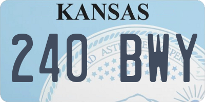 KS license plate 240BWY