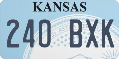 KS license plate 240BXK