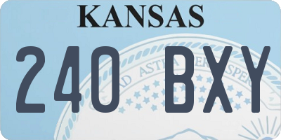 KS license plate 240BXY
