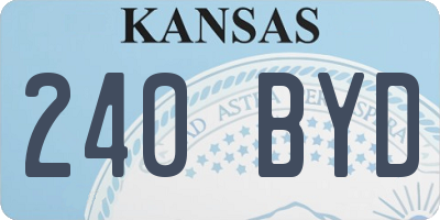KS license plate 240BYD