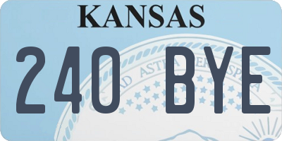 KS license plate 240BYE