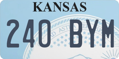KS license plate 240BYM