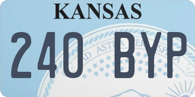 KS license plate 240BYP