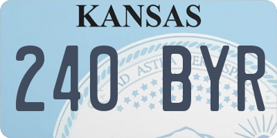 KS license plate 240BYR