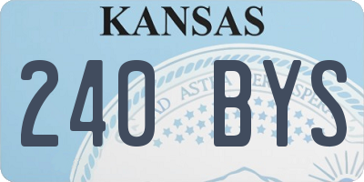 KS license plate 240BYS