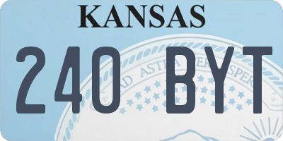 KS license plate 240BYT