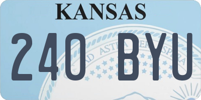 KS license plate 240BYU