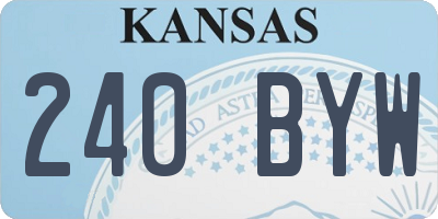 KS license plate 240BYW