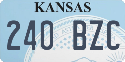 KS license plate 240BZC