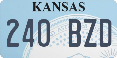KS license plate 240BZD