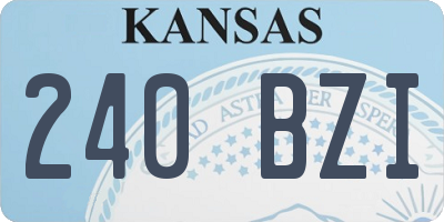 KS license plate 240BZI