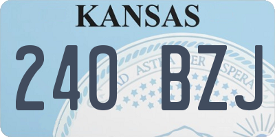 KS license plate 240BZJ