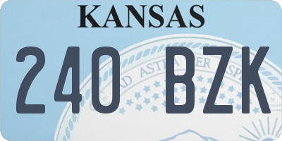 KS license plate 240BZK