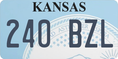 KS license plate 240BZL