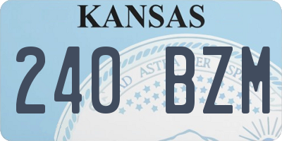 KS license plate 240BZM